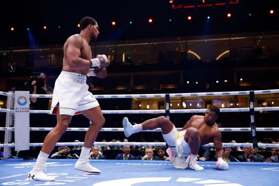 Riyadh Arena Bout: AJ Punishes Ngannou, Knocks Him Out Second Round
